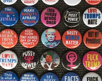 Women's march slogan buttons