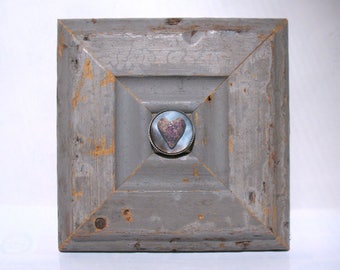 Heart Art - Tread Softly - Mixed Media Assemblage - Wood Collage - Celebratory - Romantic Keepsake - Valentine Art - Heart Wall Art