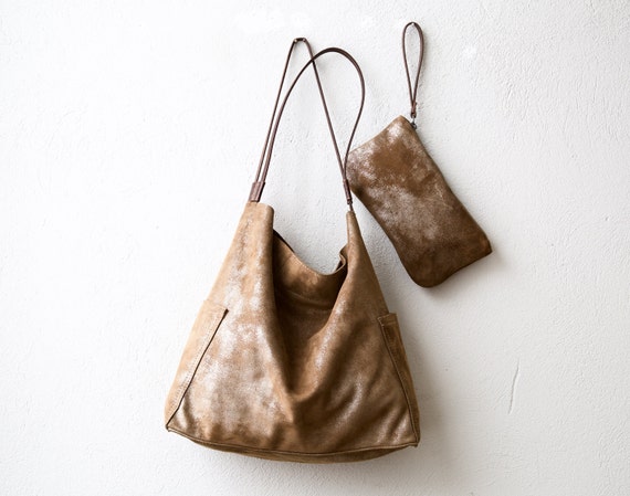 KIRIGAMI SET soft leather shoulder bag large slouchy leather
