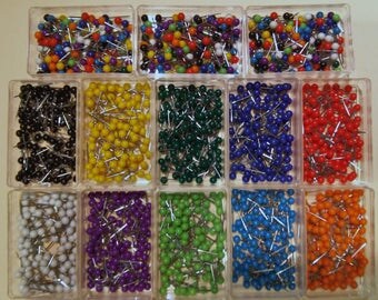 100 Map Pins Push Pins Travel Map Tacks World Travel Markers - Various Colors