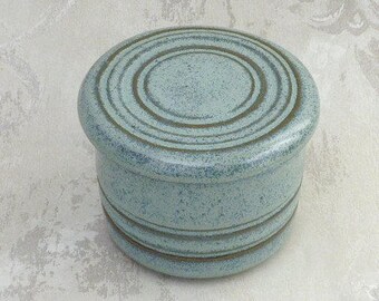 French Butter Crock in Speckled Aqua - Always Soft Butter
