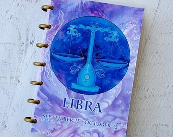 Libra Planner Cover - Blog Planner Cover - Arc System Notebook - Disc Bound Planner - Happy Planner Mini Cover - Small Disc Planner