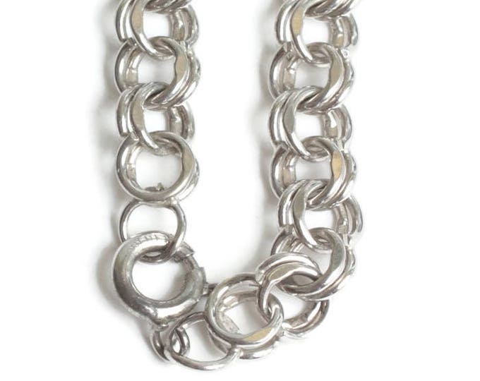 Sterling Silver Double Curb Link Charm Bracelet Starter Bracelet