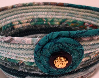 Teal we Meet Again Coiled Fabric Bowl