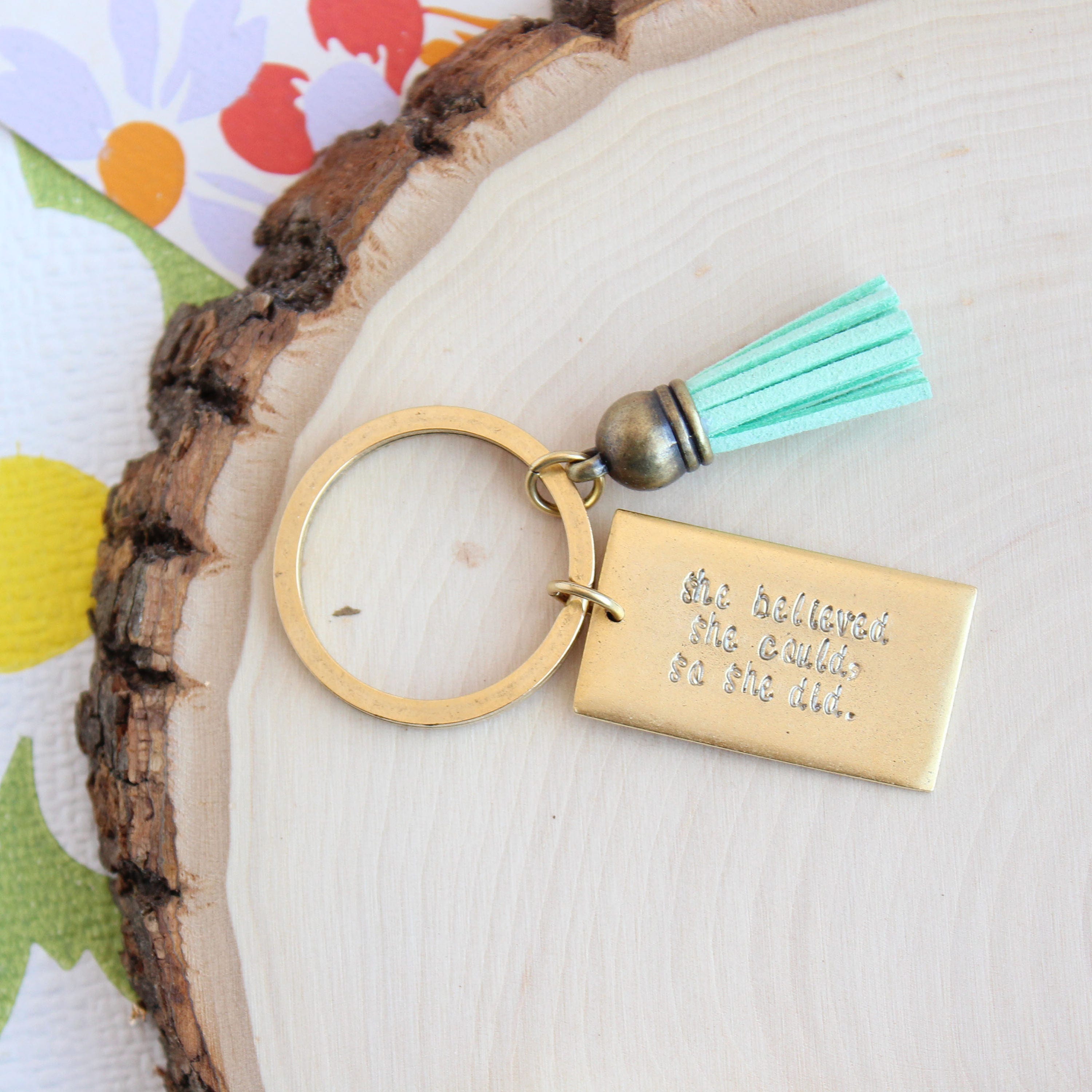 Tassel Keychain. Personalized Keychain. Monogram Keychain.