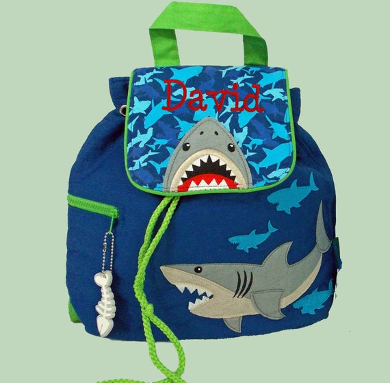 Personalized Child's Stephen Joseph SHARK Quilted Backpack-Monogram Included In Price