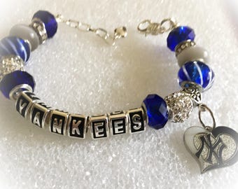 Fabulous New York Yankees Baseball inspired handmade jewelry bracelets