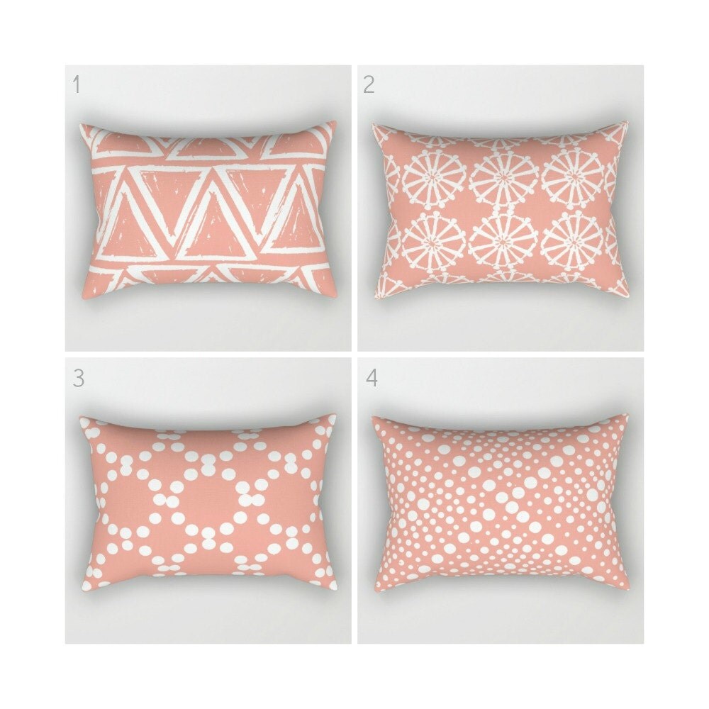 Peach Lumbar Pillow . Toddler Pillow . Geometric Pillow