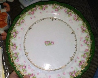 Imperial Crown China Austria Plate- Pink Roses