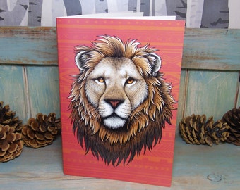 A5 Lion Illustration Journal ~ Notebook with 48 Lined Pages