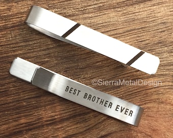 Best Brother Ever Tie Bar Brother Tie Clip Brother Gift Engraved Metal Tie Clip Stainless Steel For Him For Brother Guy Gift