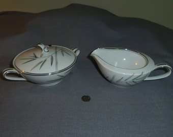 Sugar Bowl and Creamer Noritake China Bambina, Pattern 5791 Made in Japan (1956-1968) Mid Century
