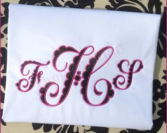 Fallyn Filled Monogram Font Set - BX Files included- Instant Download Machine embroidery design