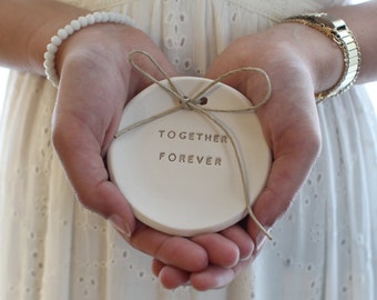 Together forever Wedding ring bearer Ring dish Ring pillow alternative, Ring bearer pillow alternative