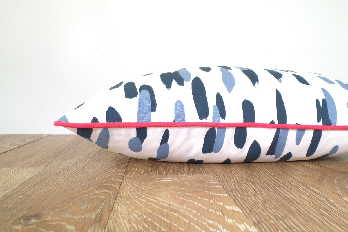 Blue dot pillow cover modern home decor polka dot throw