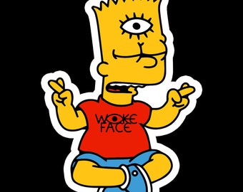 woke bart simpson sticker