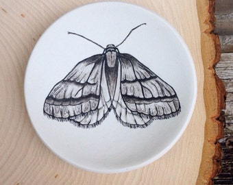 Ring Dish, jewelry dish, polymer clay dish, November Moth, Entomology, Birthday Gift, Mom Gift Mom, Wedding Gift, Engagement Ring Dish, Moth