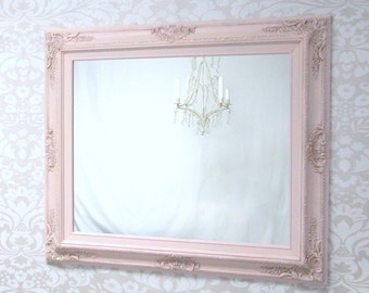 PINK NURSERY MIRROR Baby Girl Nursery Decor Baby Nursery Mirror 31"x27" - AnY CoLOR- Decor Shabby Chic Pink Mirror Framed Pink Mirror