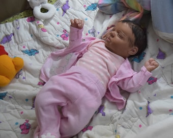 Reborn baby biracial reborn baby, AA baby, life like baby doll, OOAK small newborn, OOAK baby reborn girl, biracial girl, Newborn, baby girl