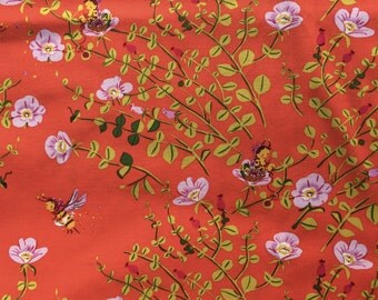 Heather Ross Briar Rose Nanny Bee red FQ or more OOP HTF