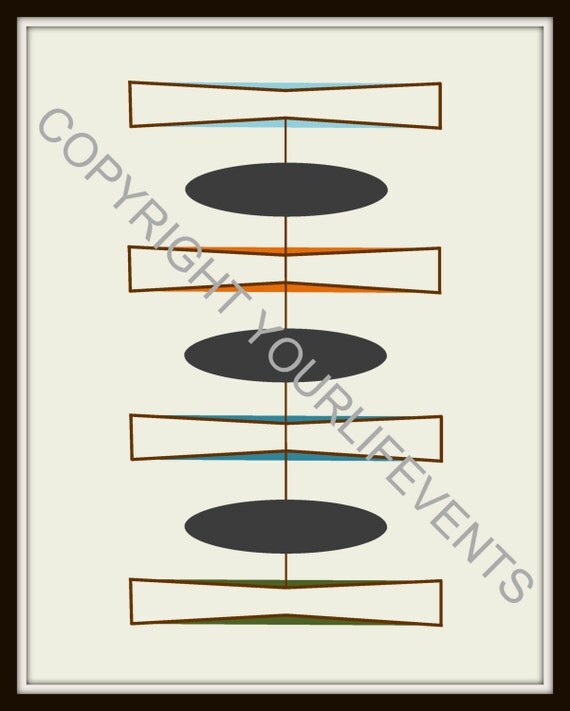 Mid-Century Modern Art Print | Instant Download | Printable Mid-Century Modern Art Il_570xn