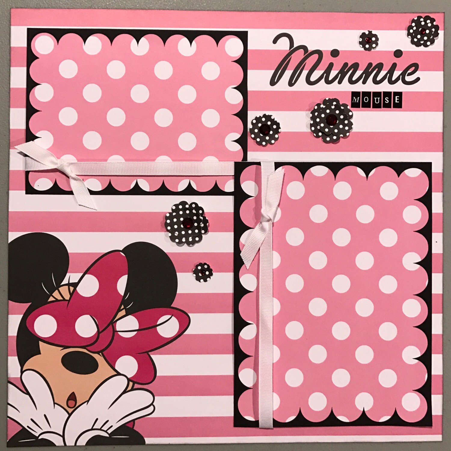 Minnie Mouse Scrapbook Page Minnie Mouse Birthday Premade Minnie Mouse Scrapbook Disney