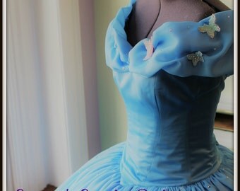 Cinderella 2015 Ladies Costume - Custom Made Adult Princess Costumes, Cosplay Costumes, Live Action Cinderella Ballgown,Ella Cosplay