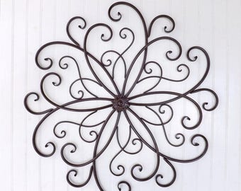 Black Wrought Iron Wall Decor flower wrought iron scroll wall art graywhiteyellow wall Black Wrought Iron Wall Decor flower wrought iron scroll wall art graywhiteyellow wall