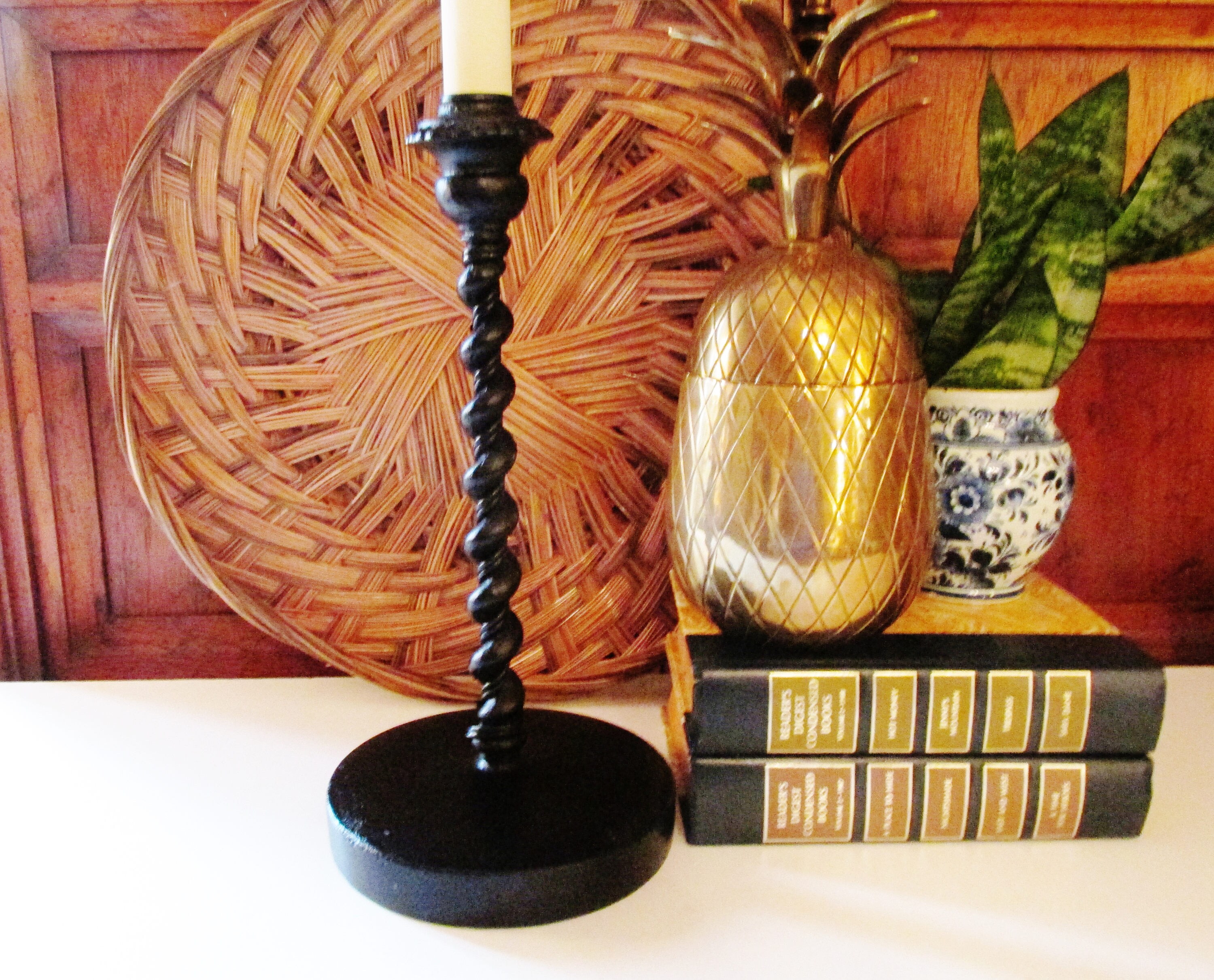 Virginia Metalcrafters Black Iron Lamp Twisted Black Metal