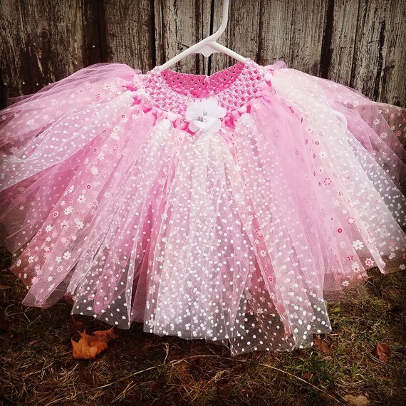 Pretty in Pink multi-textured tutu- girls one size fits most