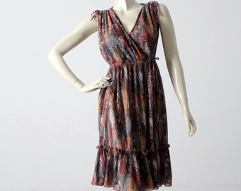 vintage 70s faux wrap dress, Phase II boho dress