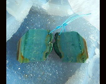 New,Nugget Wave Jasper Earring Bead,37x28x3mm,12.6g