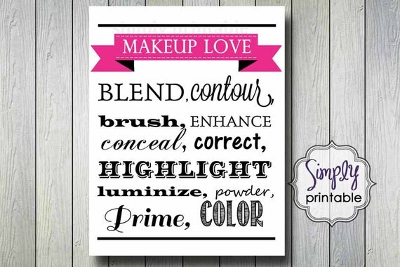 Printable Makeup Love Wall Print 8x10" and 11x14" DIGITAL JPG file Il_570xn