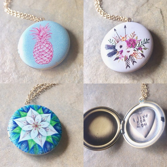 Locket Necklace Message Locket Custom Locket Personalized
