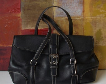 Excellent COACH Handbag Black Leather Satchel Purse