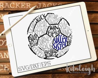 Messy Soccer Sister INSTANT DOWNLOAD in dxf, svg, eps for use with programs such as Silhouette Studio and Cricut Design Space