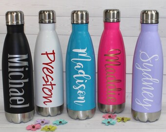 Monogram Water Bottle - Stainless Steel Thermal Bottle - 17 oz. double wall drink bottle - Personalized Bottle - Monogram gift