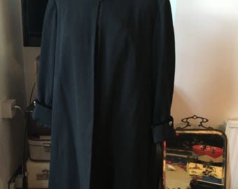 1940s Original Black Gabardine Swing Jacket M/L