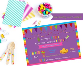 Printable fiesta bachelorette invitation / fiesta bachelorette party invite / bachelorette fiesta / fiesta invitation / mexico bachelorette
