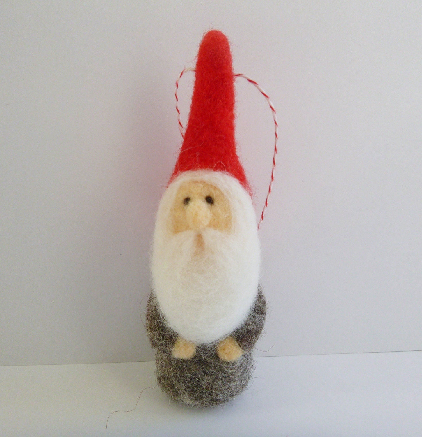 custom needle felted gnome ornament gnome by EarthyMamaGoods