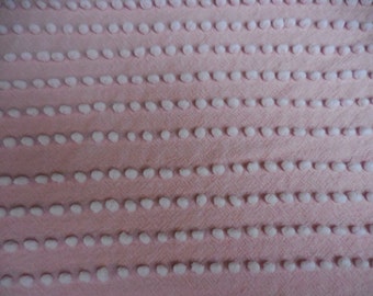 Rare Fieldcrest PINK with WHITE Pearly POPS Vintage Chenille Bedspread Fabric - 18" X 21" - #2