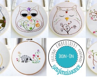 IRON-ON transfer embroidery patterns, iron on patterns, embroidery patterns, hand stitching,