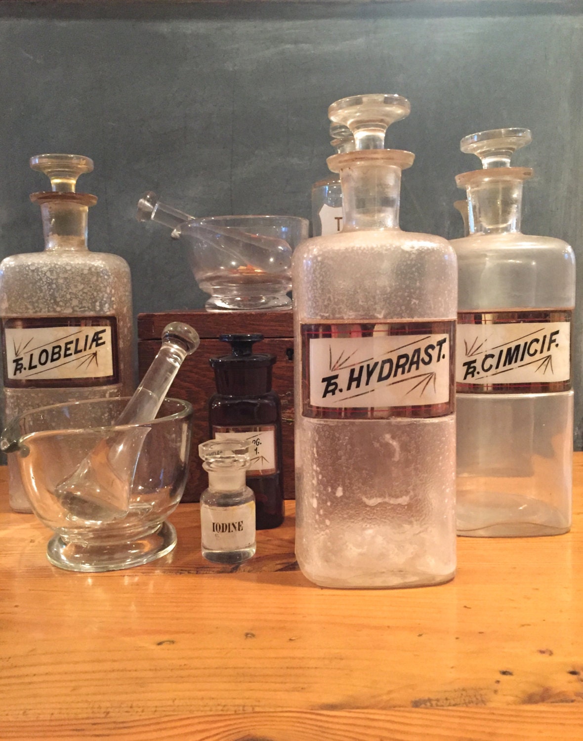 vintage apothecary bottles