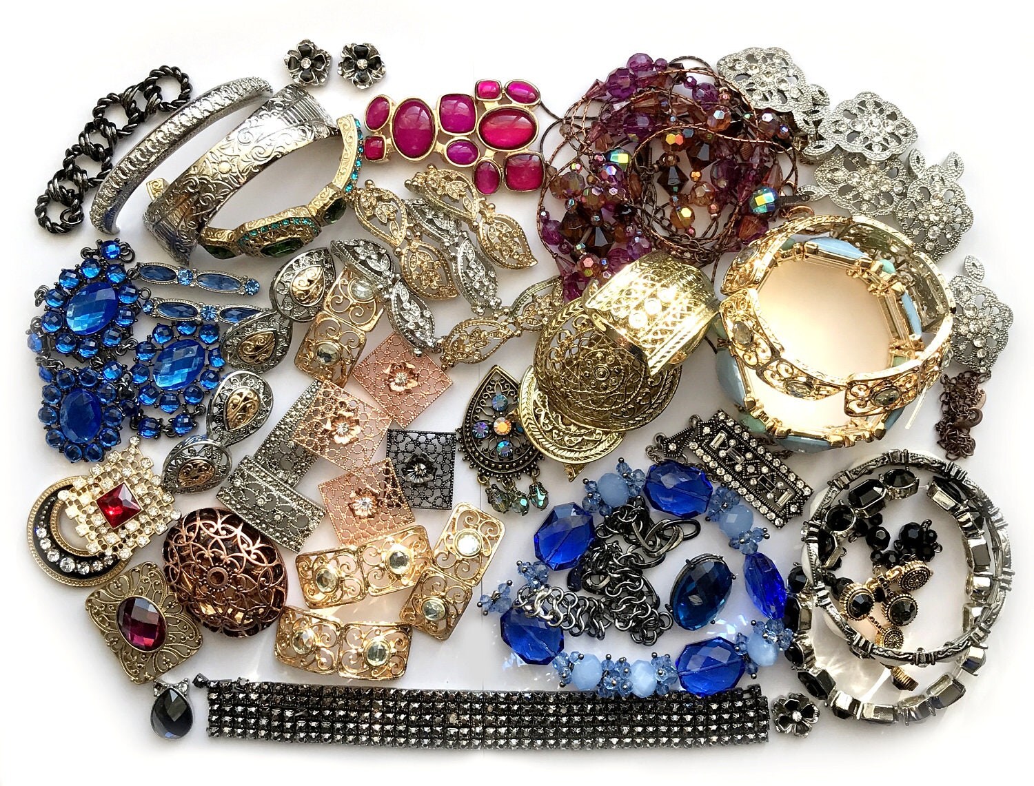 Assorted Vintage Broken Jewelry Over 1.5 Pounds Repurposing