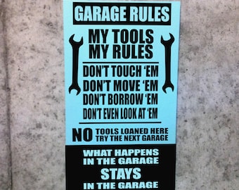 Popular Garage Rules Custom Wood Signs Wall Decor Gifts For Dad Fathers Grandpa Papa Opa Mom