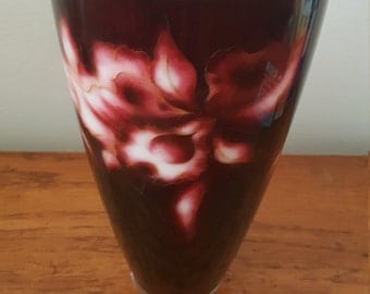 Oxblood red flower vase
