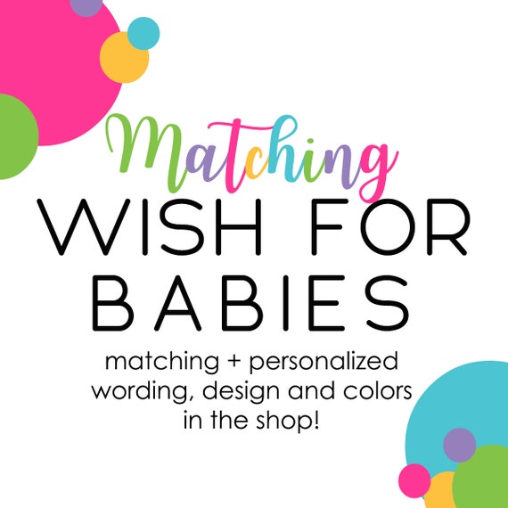 Wishes for Baby Custom Matching Shower Games Advice Boy or Girl Personalized Printable or Printed Keepsake Gifts Paper Stationery Il_570xn