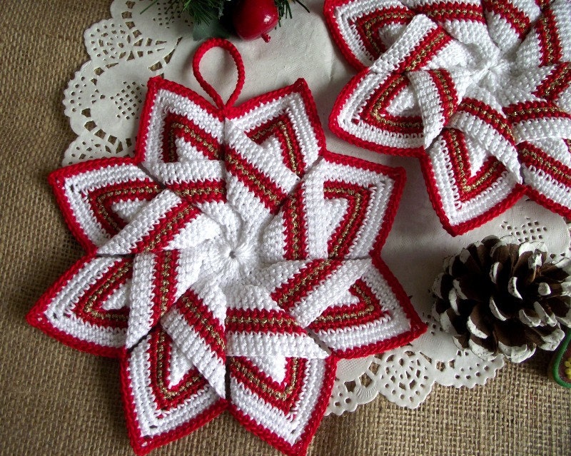 CROCHET PATTERN Pot Holder Christmas Pot Holder Crochet Tea