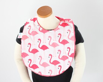 Flamingos Bib, Flamingos Baby Bib, Flamingos Toddler Bib, Modern Bib, Minky Bib, Augie and Lola Bib, Handmade Bib, Baby Shower Gift