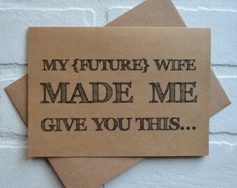 my FUTURE WIFE MADE me will you be my junior groomsman card funny card kraft bridal party groomsman proposal funny wedding card best man